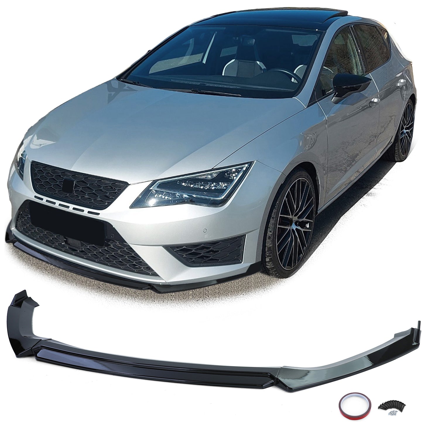 ✨Splitter Labbro Performance Nero Lucido adatto per Seat Leon 5F Cupra 12-20✨