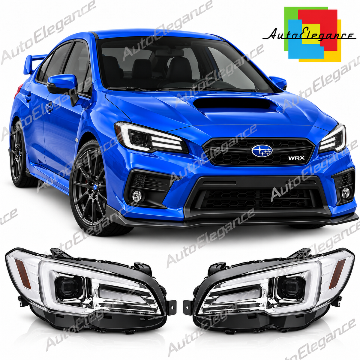 💕 Fari Anteriori Adatti per Subaru WRX 14-22 LED DRL Cromati 💕
