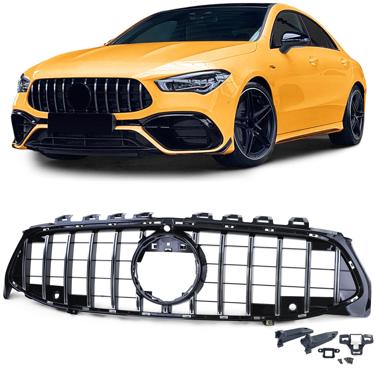 ⭐Griglia Sport Cromo Nero Lucido adatto per Mercedes CLA C118 X118 da 19⭐