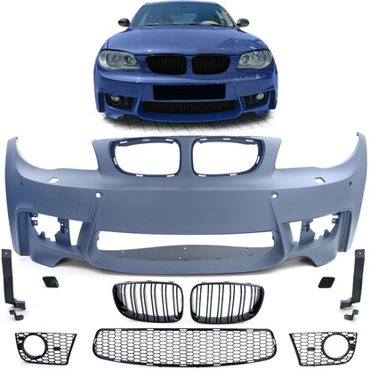 💫ART.7944 Paraurti Anteriore Sportivo + Griglia per BMW Serie 1 04-13💫