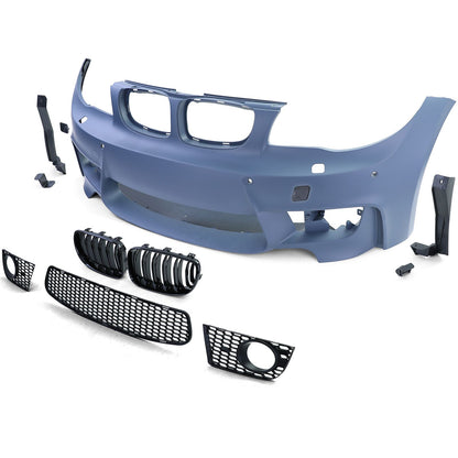 💫ART.7944 Paraurti Anteriore Sportivo + Griglia per BMW Serie 1 04-13💫
