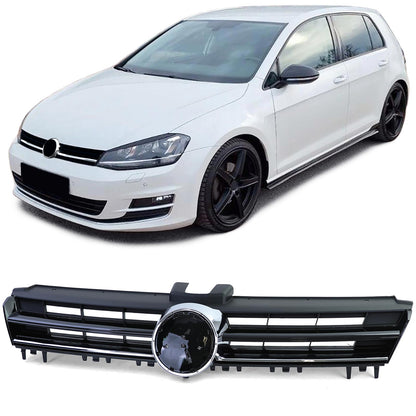 Gloss Black Sport Grille with Chrome Stripe for VW Golf 7 also GTI 12-17