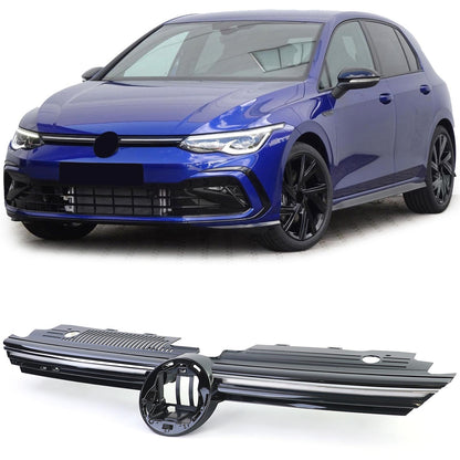 ⭐Griglia radiatore sportiva con striscia cromata illuminata per VW Golf 8⭐