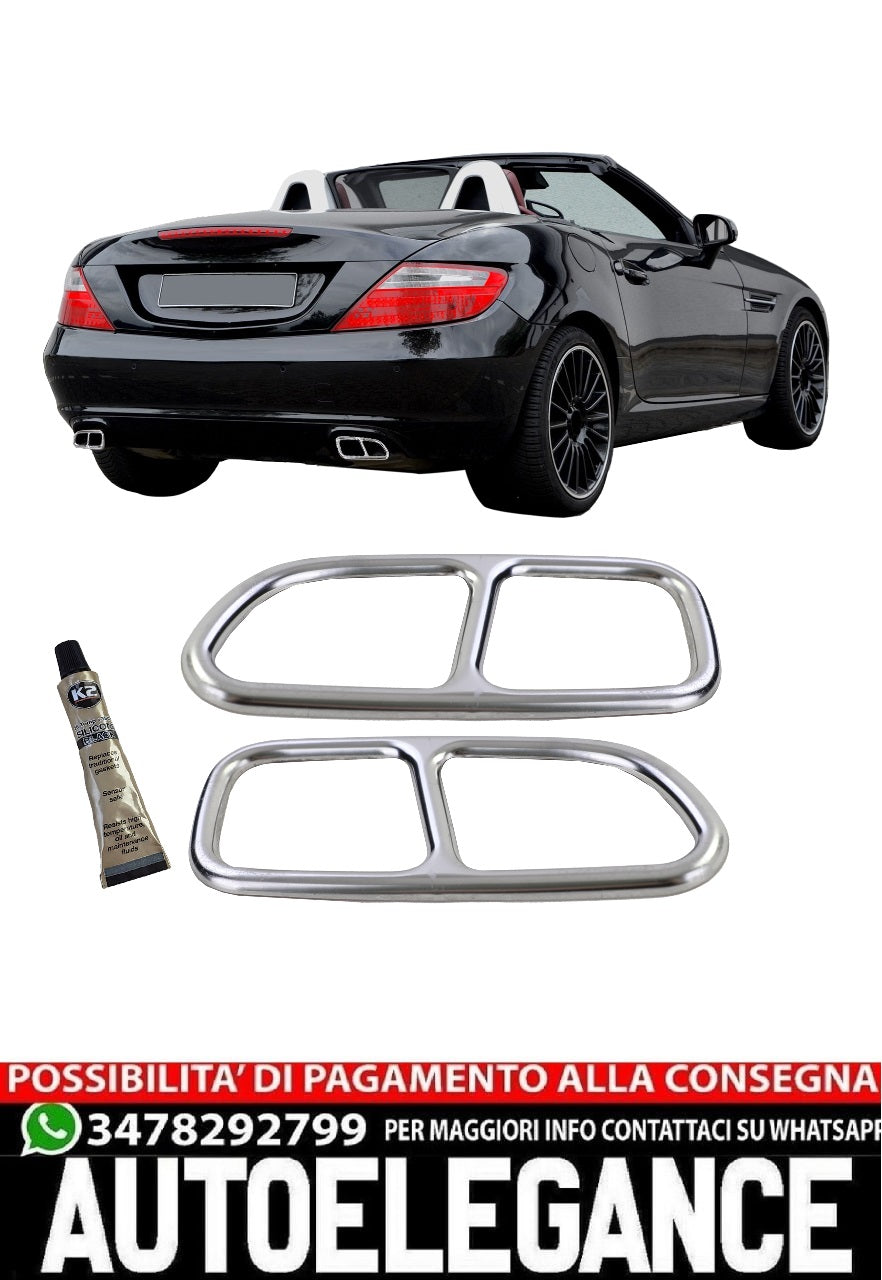 Cornici Terminali di Scarico Cromate Ottica 4 Tubi per Mercedes SLK R171 08-11 AUTOELEGANCERICAMBI