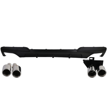 diffusore posteriore + terminali di scarico cromati adatto per BMW F10 F11 520