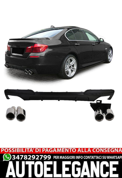 diffusore posteriore + terminali di scarico cromati adatto per BMW F10 F11 520