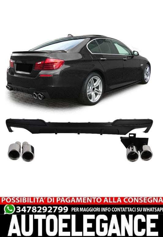 diffusore posteriore + terminali di scarico cromati adatto per BMW F10 F11 520