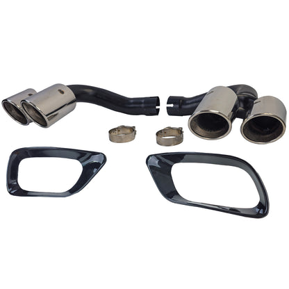 ✨Terminali di scarico doppio tubo cromato per BMW X6 E71 30d 40d 10-14✨