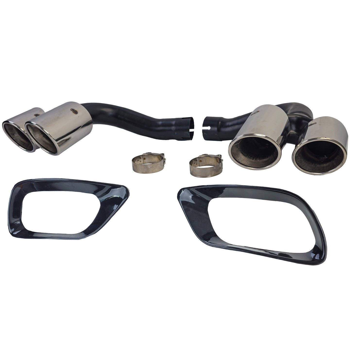 ✨Chrome Double Pipe Exhaust Tips Fit For BMW X6 E71 30d 40d 10-14✨