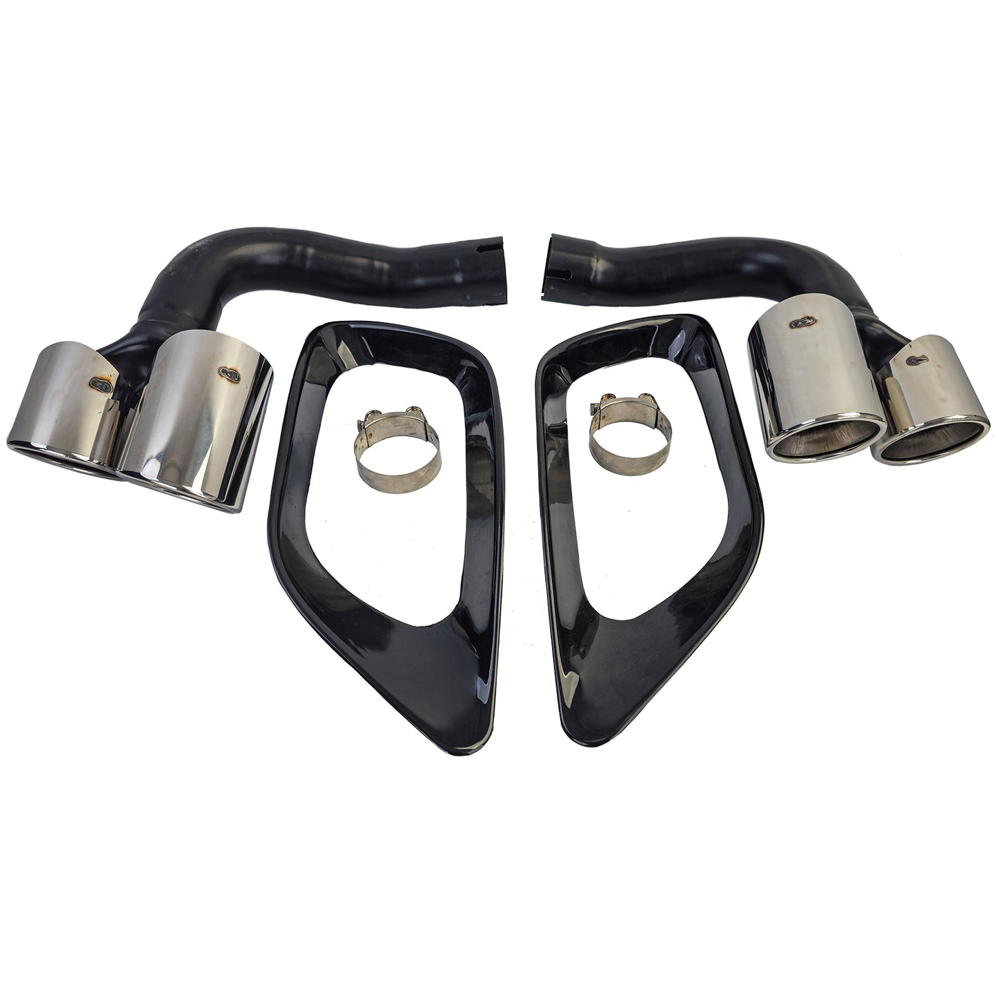 ✨Chrome Double Pipe Exhaust Tips Fit For BMW X6 E71 30d 40d 10-14✨