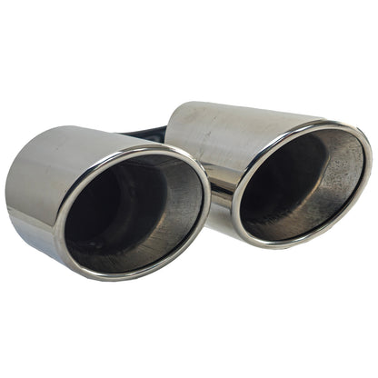✨Chrome Double Pipe Exhaust Tips Fit For BMW X6 E71 30d 40d 10-14✨