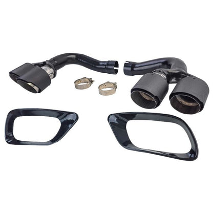 ✨Carbon Fiber Double Pipe Exhaust Tips For BMW X6 E71 2010-2014✨