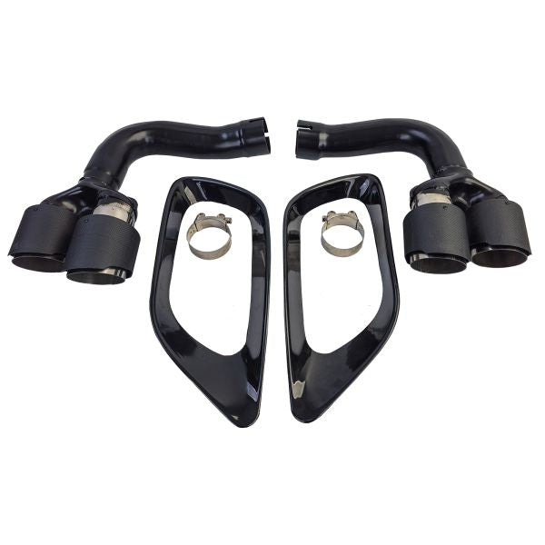 ✨Carbon Fiber Double Pipe Exhaust Tips For BMW X6 E71 2010-2014✨