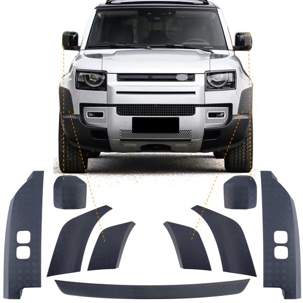 🔥Set Coperture Protettive Offroad Nero Opaco per Land Rover Defender L663 110🔥