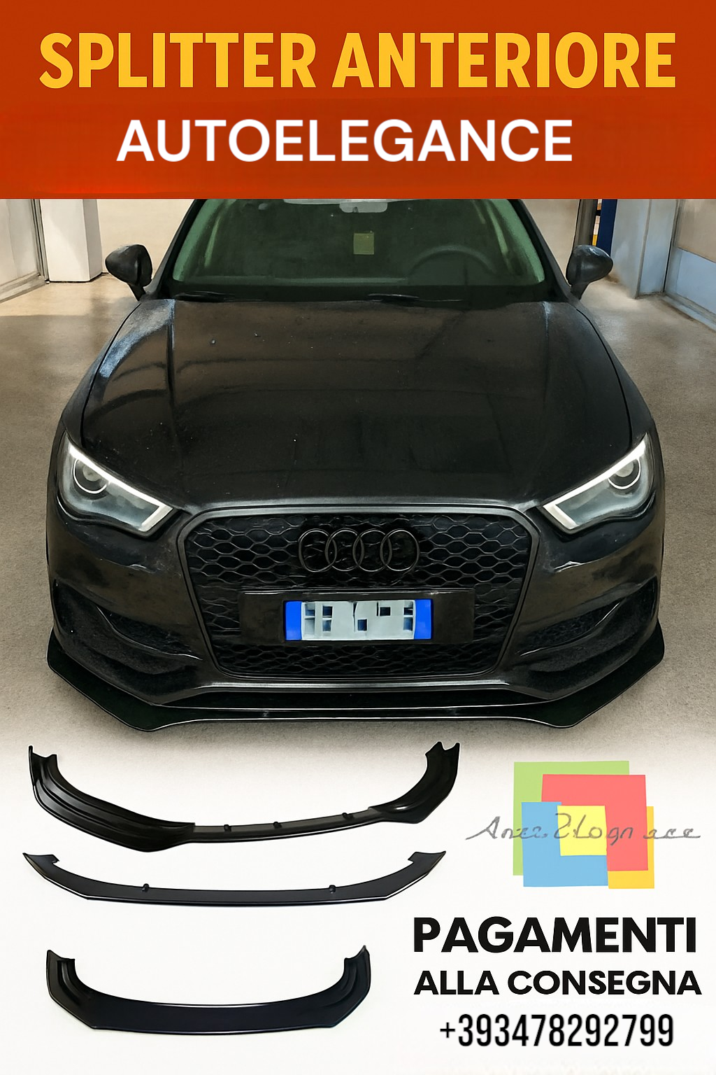 🔥SOTTO PARAURTI ANTERIORE ADATTO PER AUDI A4 B8 2008🔥