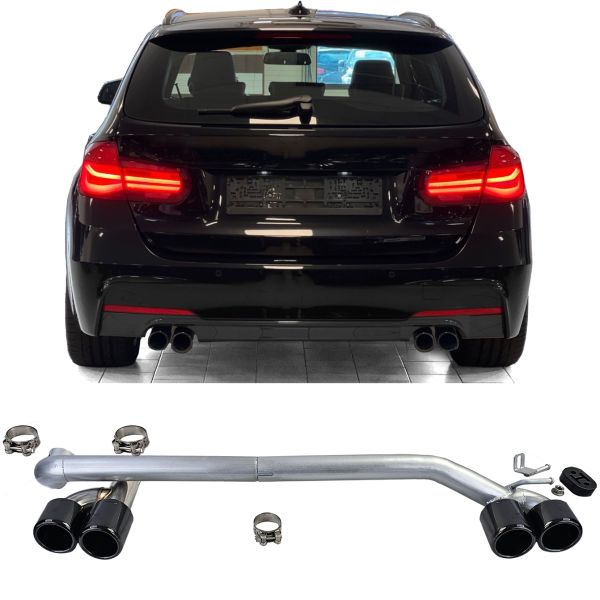 Terminale di scarico Duplex 4 Pipe Look Conversion adatto per BMW F30 F31 320 325 328 330