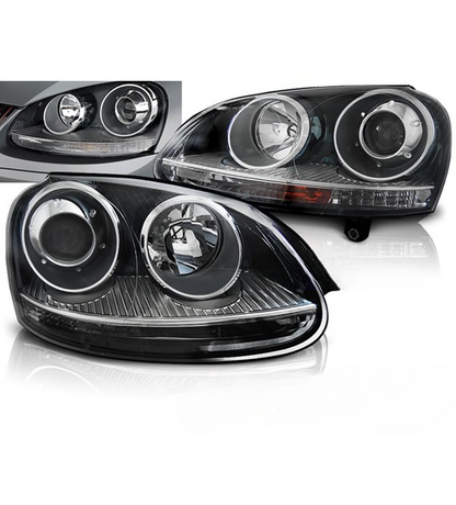 💕 Fari Anteriori Adatto per VW Golf 5 03-09 Sport Neri 💕