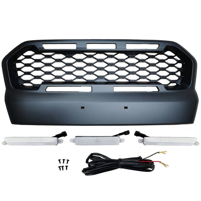 Griglia a nido d'ape Sport nera con LED per Ford Ranger T7 16-19 2.2 3.2