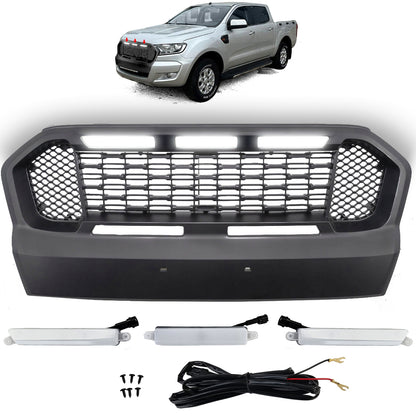 Griglia a nido d'ape Performance nera con LED adatta per Ford Ranger T7 16-19