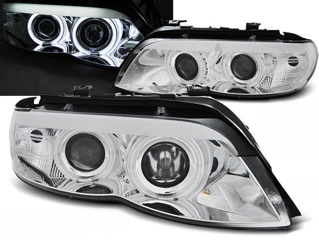 FARI ALLO XENO ANGEL EYES CCFL CROMATI per BMW X5 E53 11.03-06