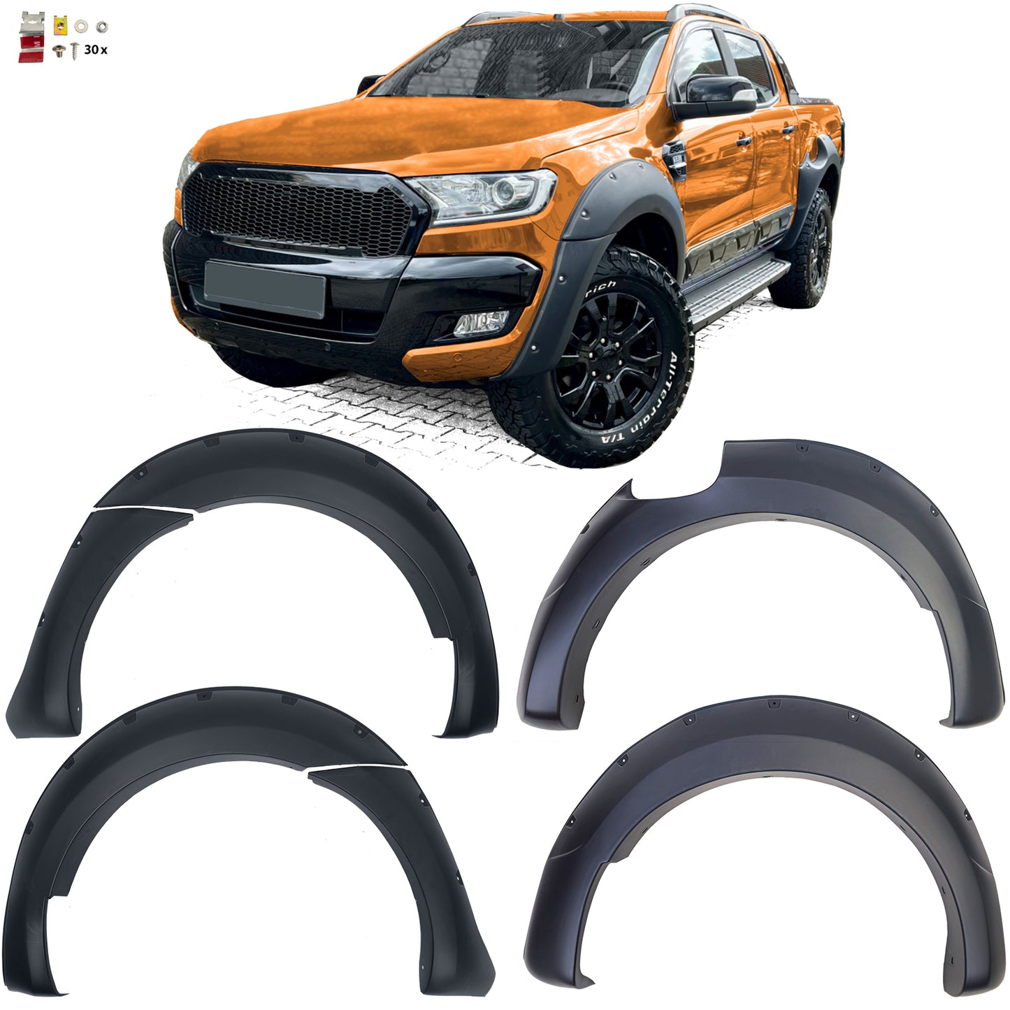 ❄️Set di estensioni per passaruota da 9" per Ford Ranger T7 16-19 2.2 3.2❄️