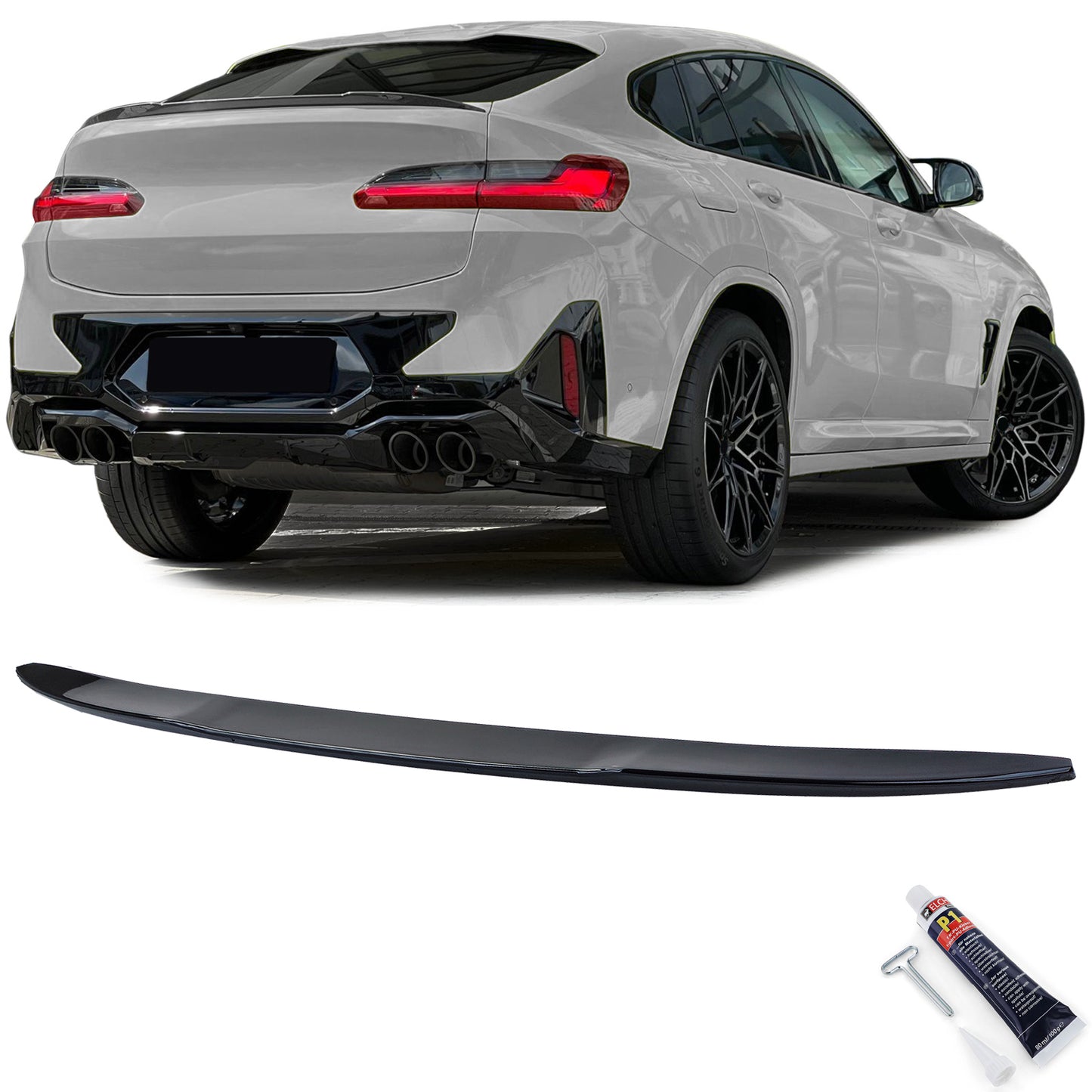 🔥Spoiler Posteriore Sport Lip Performance Nero Lucido per BMW X4 G02 18+🔥