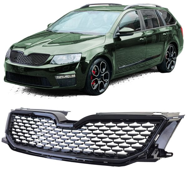 Griglia sportiva nera lucida adatta per Skoda Octavia 5E Prefacelift 12-17