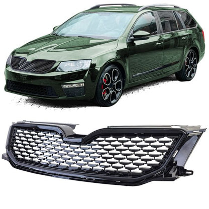 Griglia sportiva nera lucida adatta per Skoda Octavia 5E Prefacelift 12-17