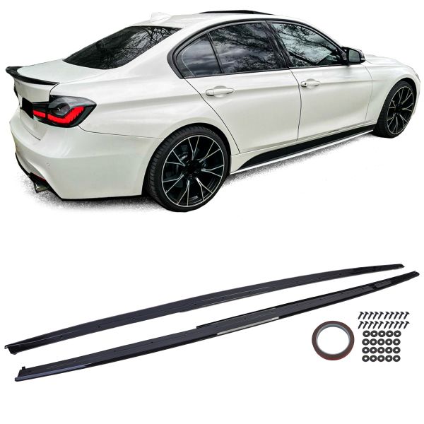 Gloss Black Side Skirts Fit For BMW 3 Series F30 F31 2011-2019