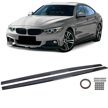 Gloss Black Side Skirts Fit For BMW 4 Series F32 F33 F36 13-21