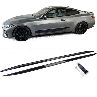 Gloss Black Side Skirts Fit For BMW 4 Series G22 G23 From 2020V