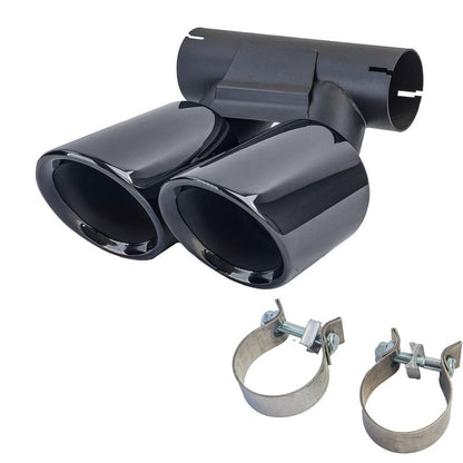TERMINALI SCARICO DOPPIO TUBO GTS SPORT LOOK NERO LUCIDO PER PORSCHE 718 CAYMAN