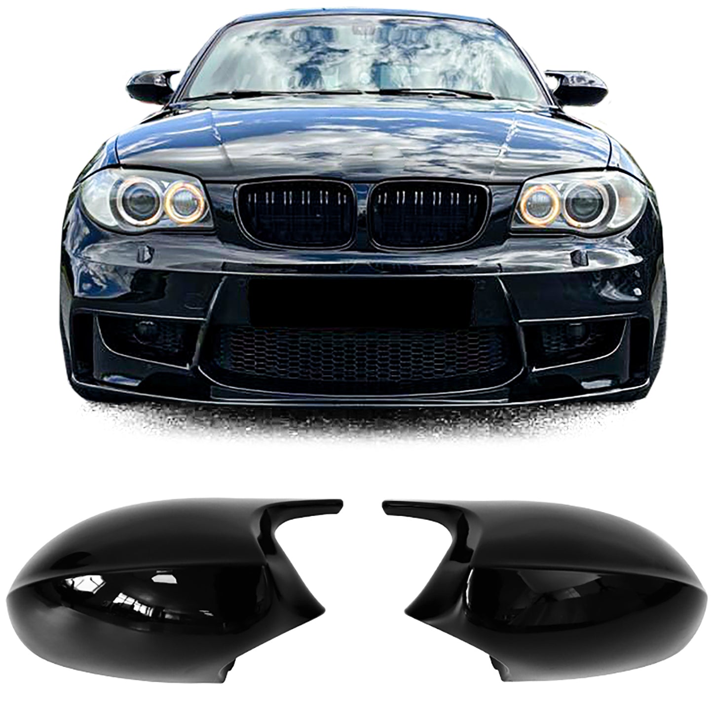 💎Calotte specchietti nero lucido adatte per BMW E81 E82 E87 E88 Pre-Facelift💎