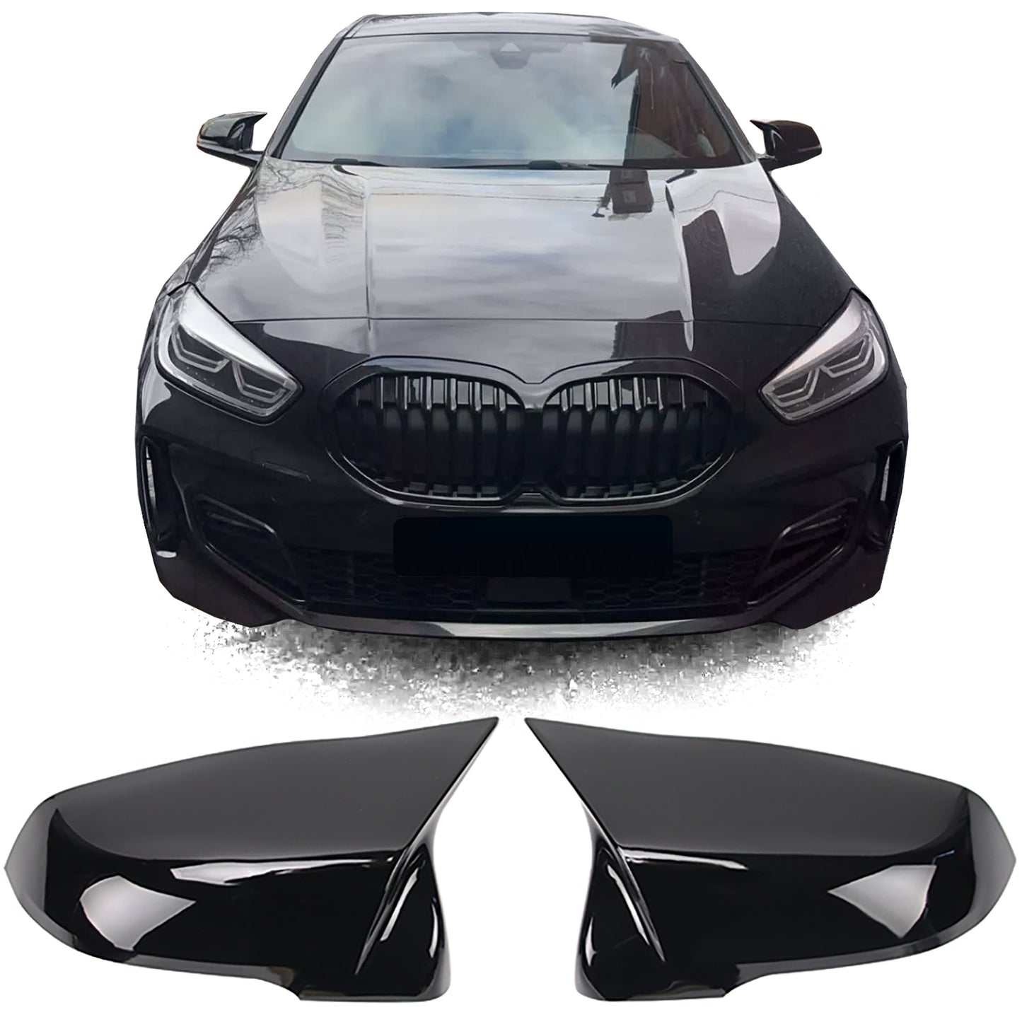 💎Glossy Black Replacement Mirror Caps Fit For BMW F40 F52 X1 X2 Z4💎
