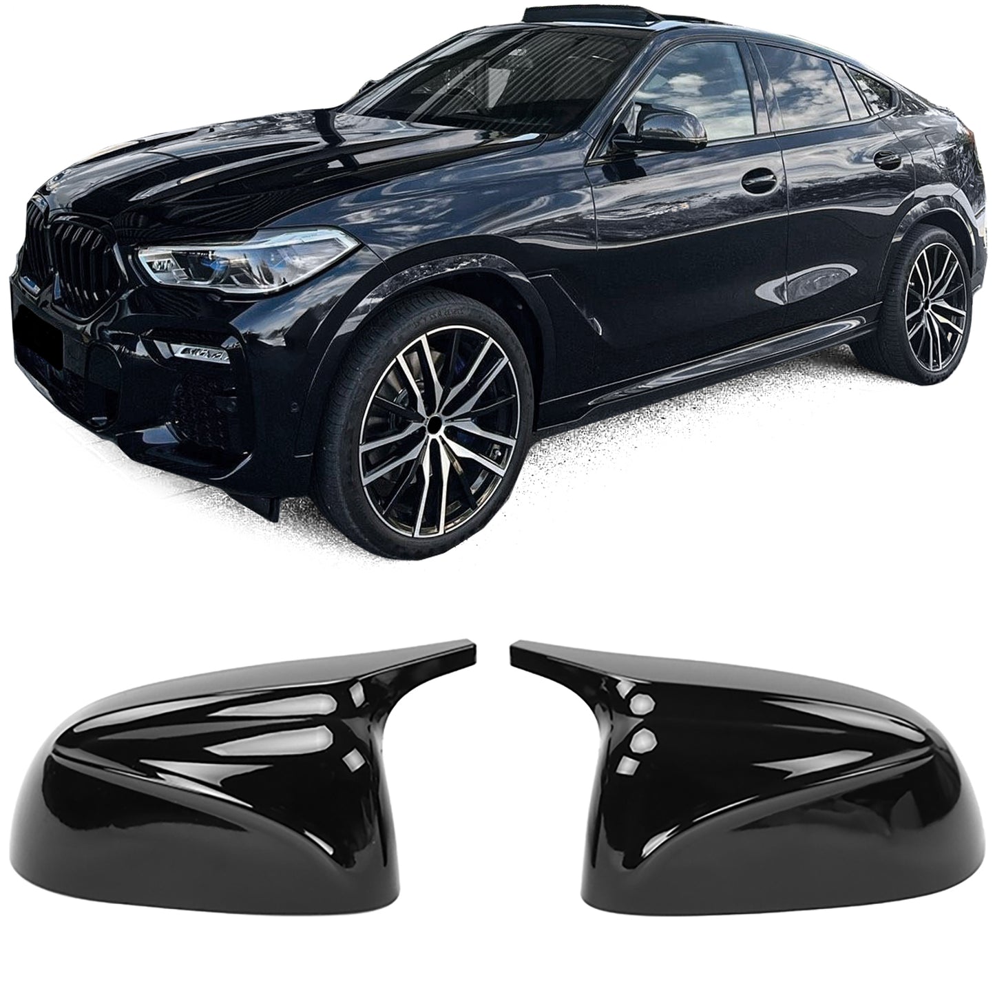 💎Glossy Black Replacement Mirror Caps Fit For BMW X5 G05 X6 G06 X7💎