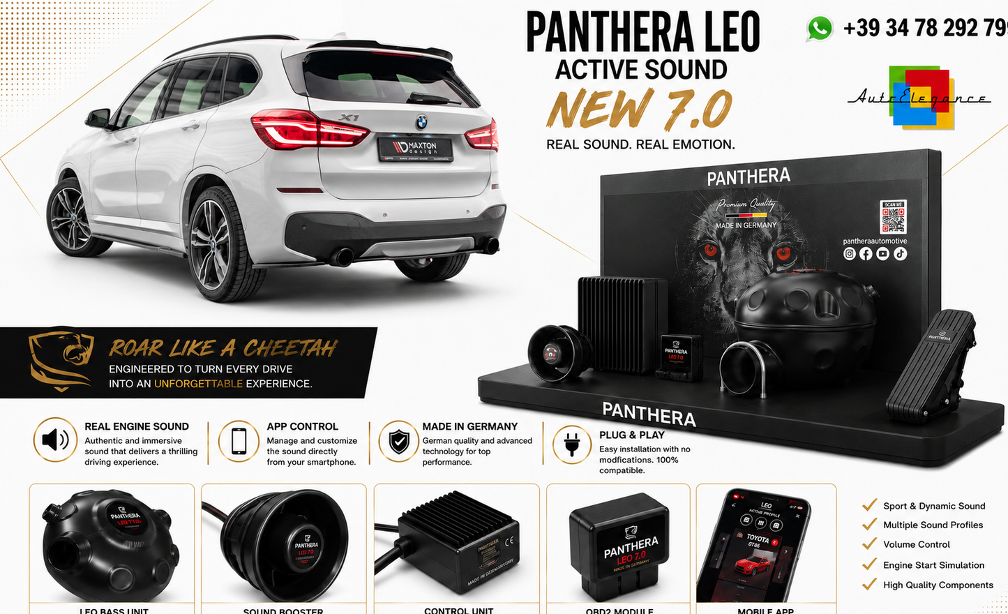 💫ART.2672 PANTHERA Soundsystem Booster 7.0 - BMW X1 M-Pack F48 / F48 Facelift💫