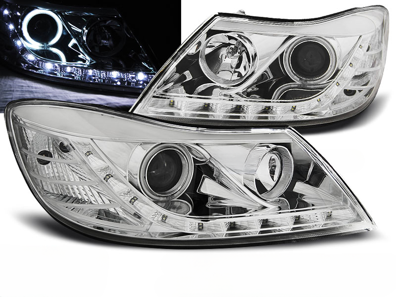 DAYLIGHT CHROME HEADLIGHTS for SKODA OCTAVIA 09-12 