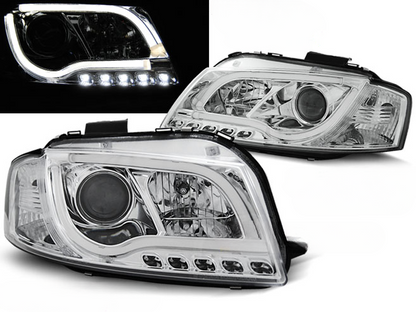 CHROME DRL HEADLIGHT TUBE for AUDI A3 8P 05.03-03.08 