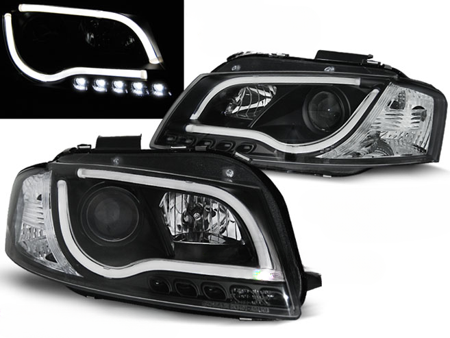 TUBO FARI DRL NERO per AUDI A3 8P 05.03-03.08