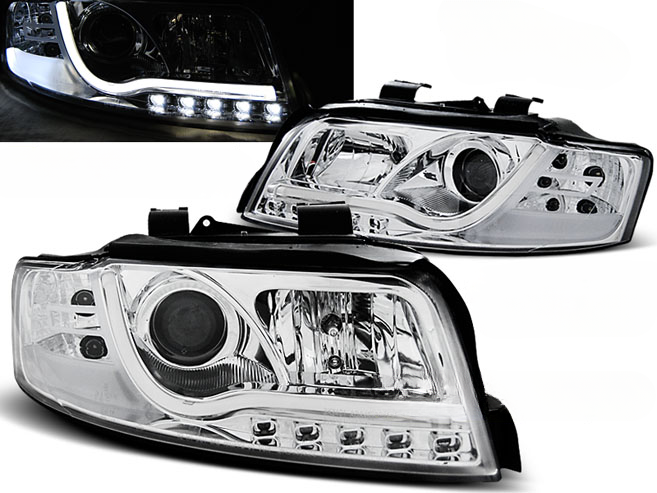 TUBO FARI DRL CROMATO per AUDI A4 10.00-10.04