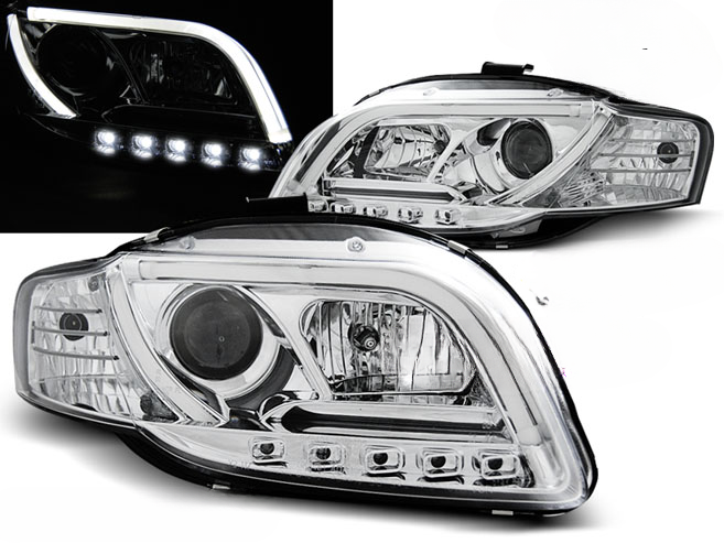 CHROME DRL HEADLIGHT TUBE for AUDI A4 B7 11.04-03.08 