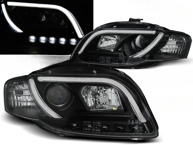 BLACK DRL HEADLIGHT TUBE for AUDI A4 B7 11.04-03.08 