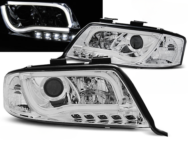CHROME DRL HEADLIGHT TUBE for AUDI A6 05.97-05.01