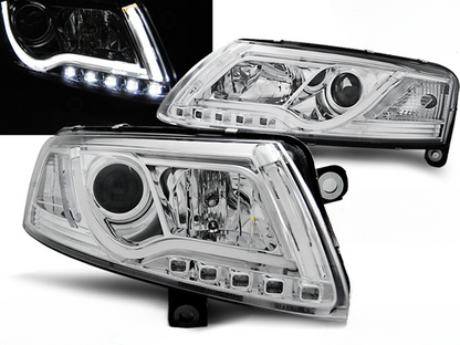 FARI ALLO XENO TUBO LUCE DRL CROMATO per AUDI A6 C6 04-08