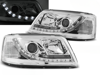 TRUE DRL CHROME HEADLIGHTS for VW transporter T5 04.03-08.09 