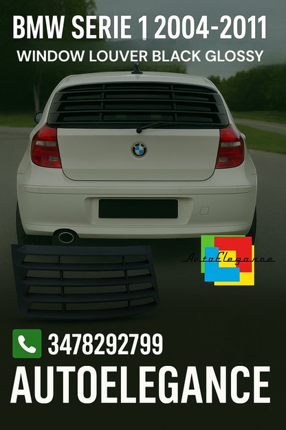 😎WINDOW LOUVER ADATTO PER BMW SERIE 1 E87 , ABS BLACK GLOSSY😎