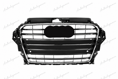 🔥ART.0678 GRIGLIA ADATTO PER AUDI A3 8V 12-16 LOOK S3 TITANIO PROFILI CROMAT🔥