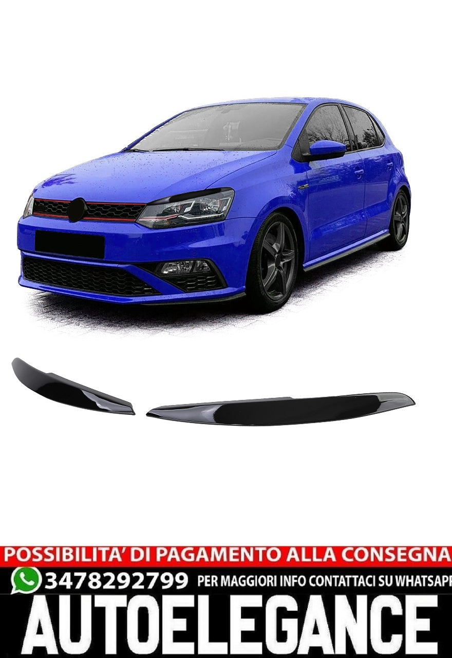 Coprifari Evil Eye Nero Lucido adatto per VW Polo 6R 6C 09-17 AUTOELEGANCERICAMBI