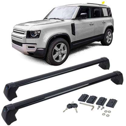 Barre trasversali portatutto in alluminio nero per Land Rover Defender 110 L663 dal 19
