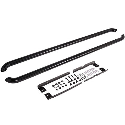 Pedane laterali con tubi in acciaio inox nero per VW T5 T6 T6.1 passo lungo